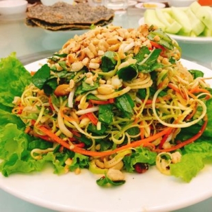 gỏi tép đồng hoa chuối